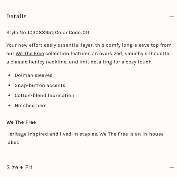 Free People We The Free May As Well Henley -Oversized Top NWT - Picture 4 of 12